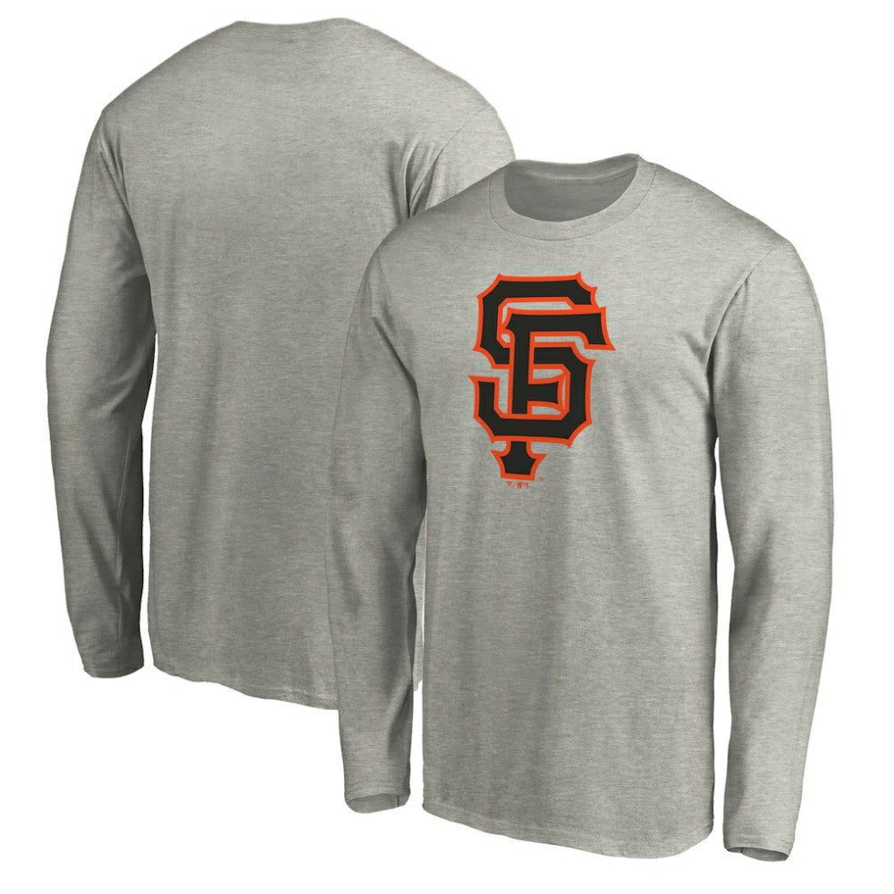 San Francisco Giants Official Team Logo Long Sleeve T-Shirt - Heather Gray T-shirts
