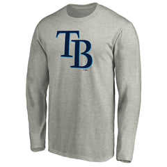Tampa Bay Rays Official Team Logo Long Sleeve T-Shirt - Heather Gray T-shirts