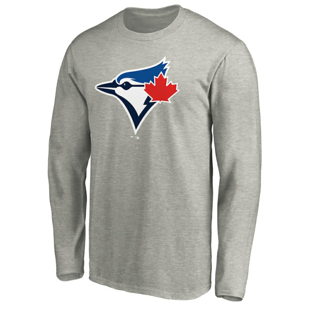 Toronto Blue Jays Official Team Logo Long Sleeve T-Shirt - Heather Gray T-shirts