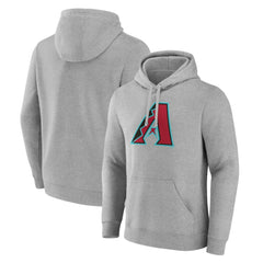 Arizona Diamondbacks Official Logo Fitted Pullover Hoodie - Heather Gray Hoodies
