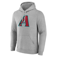 Arizona Diamondbacks Official Logo Fitted Pullover Hoodie - Heather Gray Hoodies