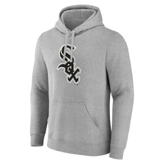 Chicago White Sox Official Logo Fitted Pullover Hoodie - Heather Gray Hoodies