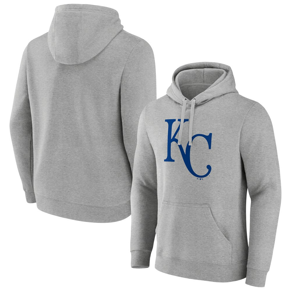 Kansas City Royals Official Logo Fitted Pullover Hoodie - Heather Gray Hoodies