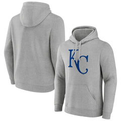 Kansas City Royals Official Logo Fitted Pullover Hoodie - Heather Gray Hoodies