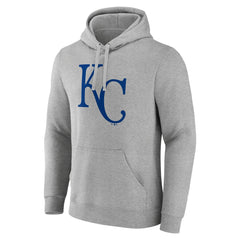 Kansas City Royals Official Logo Fitted Pullover Hoodie - Heather Gray Hoodies
