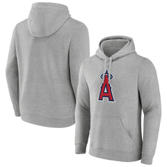 Los Angeles Angels Official Logo Fitted Pullover Hoodie - Heather Gray Hoodies