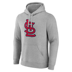 St. Louis Cardinals Official Logo Fitted Pullover Hoodie - Heather Gray Hoodies
