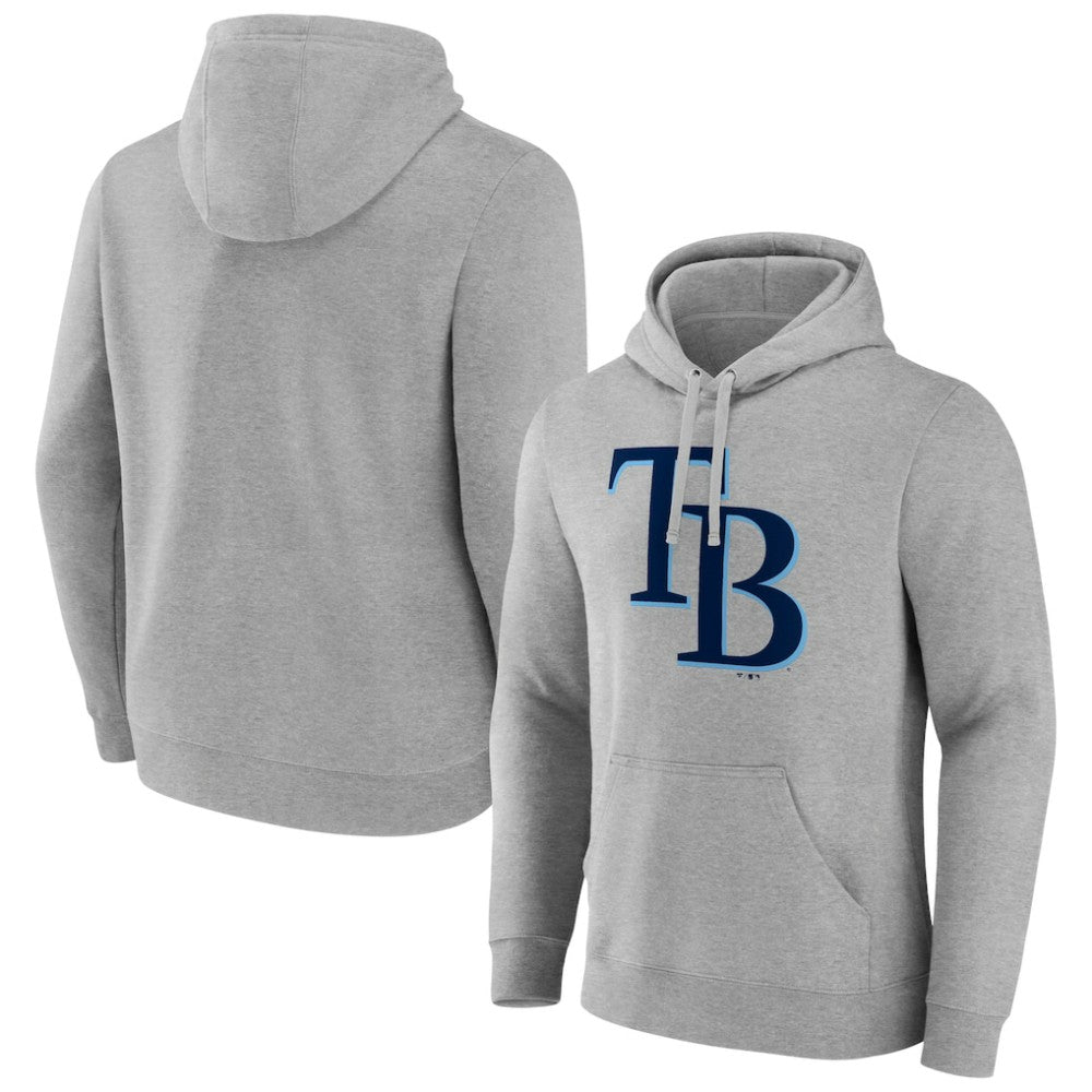 Tampa Bay Rays Official Logo Fitted Pullover Hoodie - Heather Gray Hoodies