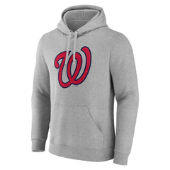 Washington Nationals Official Logo Fitted Pullover Hoodie - Heather Gray Hoodies