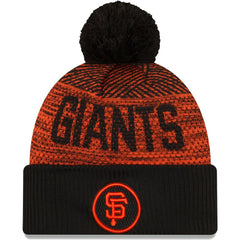 San Francisco Giants New Era Authentic Collection Sport Cuffed Knit Hat with Pom - Black Hats