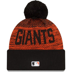 San Francisco Giants New Era Authentic Collection Sport Cuffed Knit Hat with Pom - Black Hats