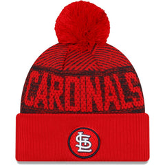 St. Louis Cardinals New Era Authentic Collection Sport Cuffed Knit Hat with Pom - Red Hats