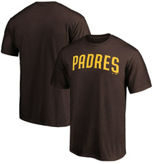 San Diego Padres Official Wordmark T-Shirt - Brown T-shirts
