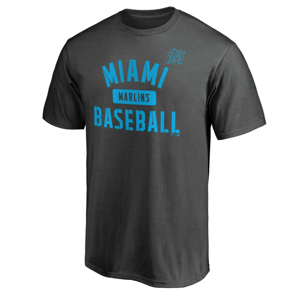Miami Marlins Iconic Primary Pill T-Shirt - Charcoal T-shirts