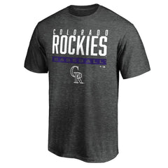 Colorado Rockies Win Stripe Logo T-Shirt - Charcoal T-shirts