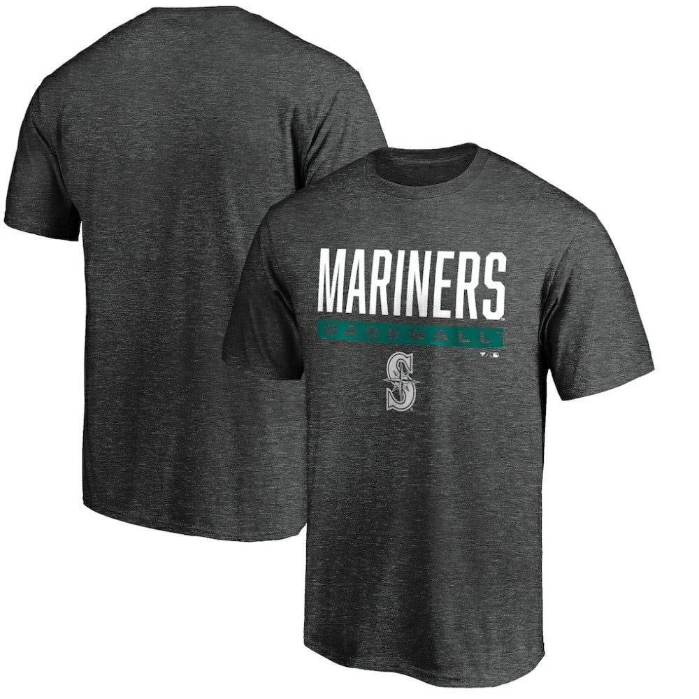 Seattle Mariners Win Stripe Logo T-Shirt - Charcoal T-shirts