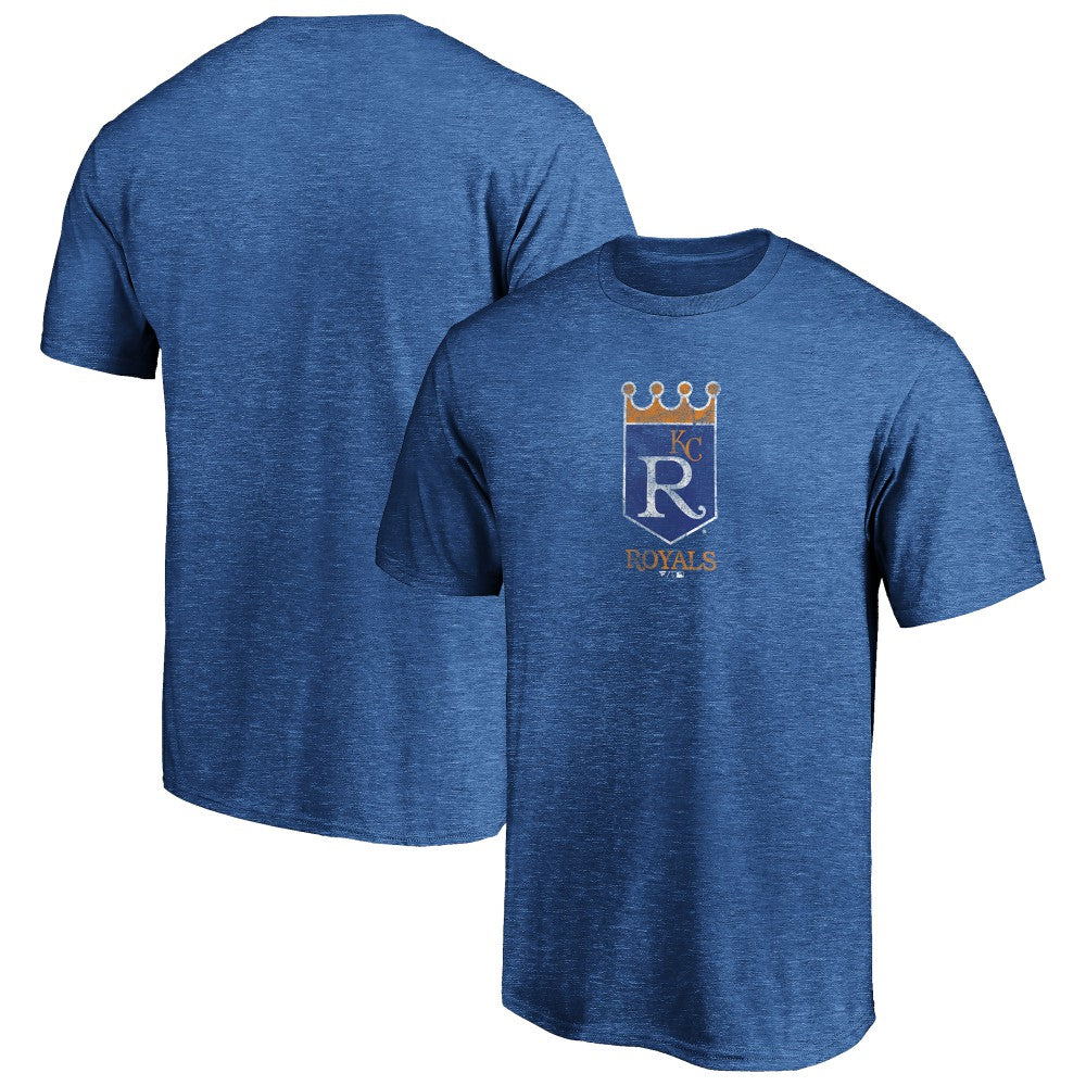 Kansas City Royals Cooperstown Collection True Classics Throwback Logo Tri-Blend T-Shirt - Royal T-shirts