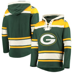 Green Bay Packers '47 Lacer V-Neck Pullover Hoodie Green/Gold