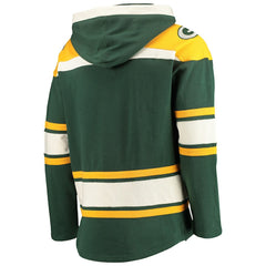 Green Bay Packers '47 Lacer V-Neck Pullover Hoodie Green/Gold