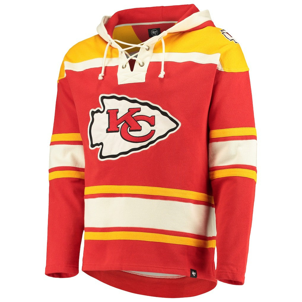 Kansas City Chiefs '47 Lacer V-Neck Pullover Hoodie Red/Gold