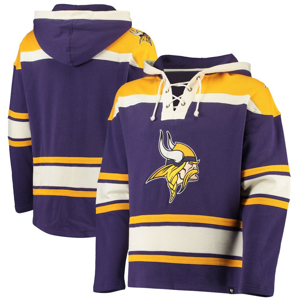 Minnesota Vikings '47 Lacer V-Neck Pullover Hoodie Purple/Gold