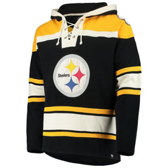 Pittsburgh Steelers '47 Lacer V-Neck Pullover Hoodie Black/Gold