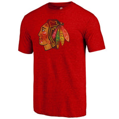 NHL Chicago Blackhawks Distressed Tri-Blend T-Shirt - Red