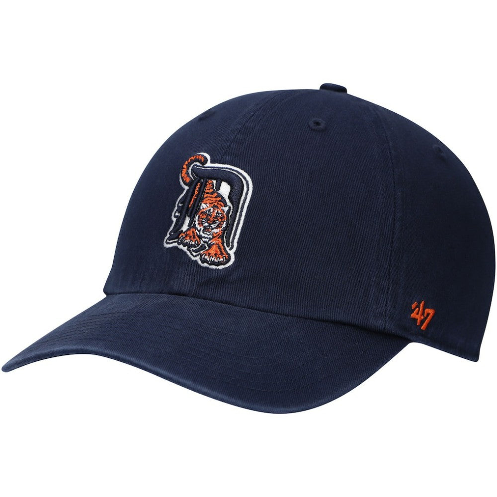 Detroit Tigers '47 Logo Cooperstown Collection Clean Up Adjustable Hat - Navy Hats