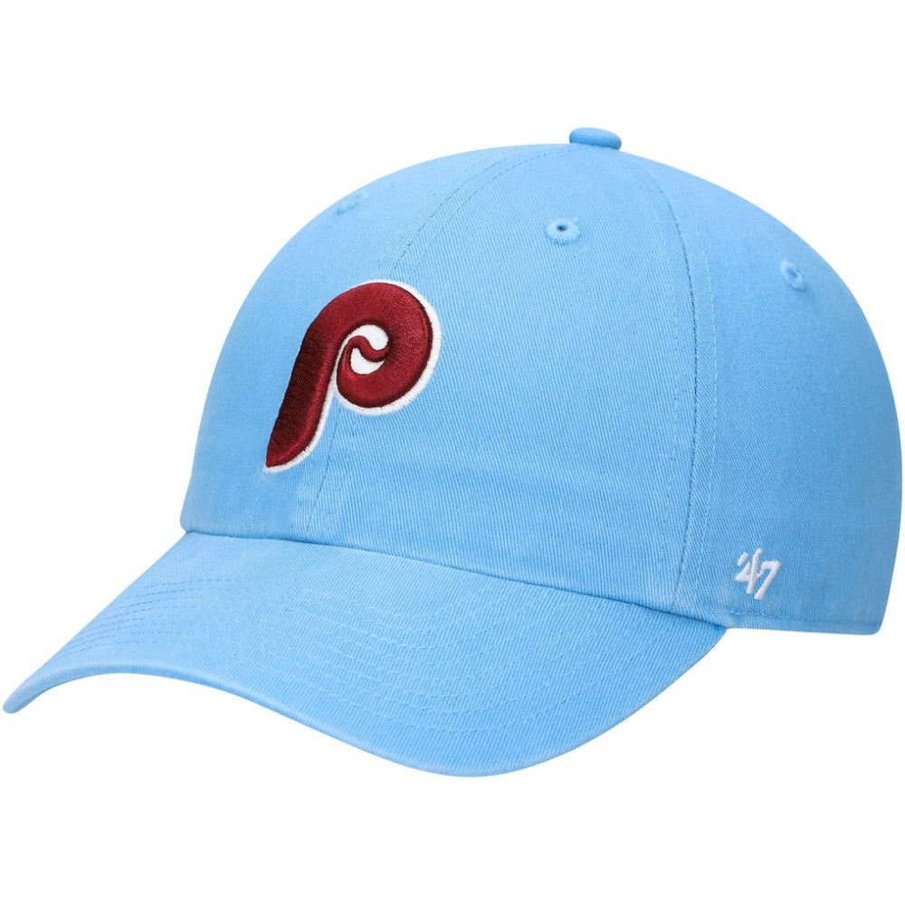 Philadelphia Phillies '47 Logo Cooperstown Collection Clean Up Adjustable Hat - Light Blue Hats