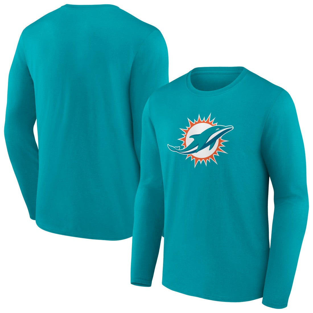 Miami Dolphins Primary Team Logo Long Sleeve T-Shirt Aqua