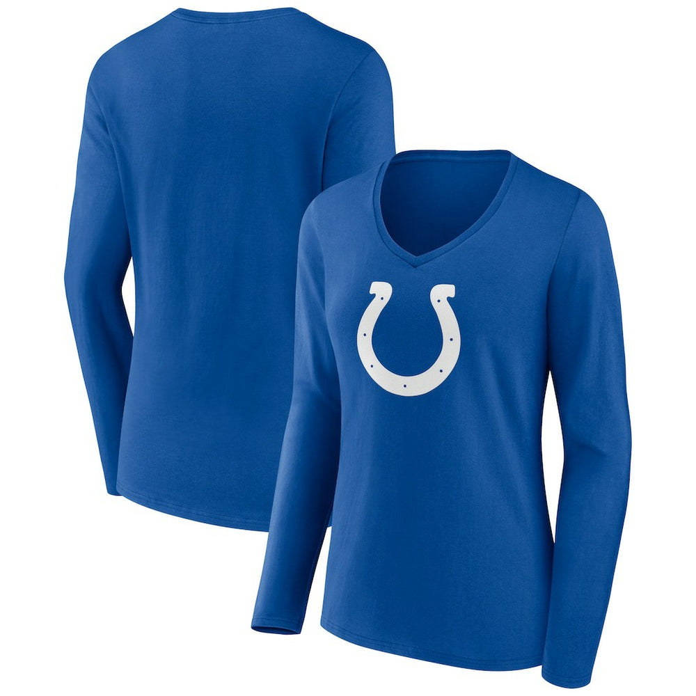 Indianapolis Colts Women's Primary Team Logo Long Sleeve V-Neck T-Shirt Royal