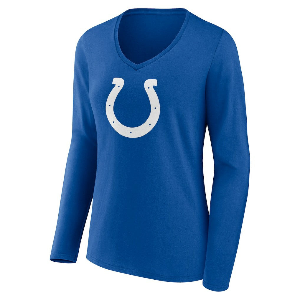 Indianapolis Colts Women's Primary Team Logo Long Sleeve V-Neck T-Shirt Royal