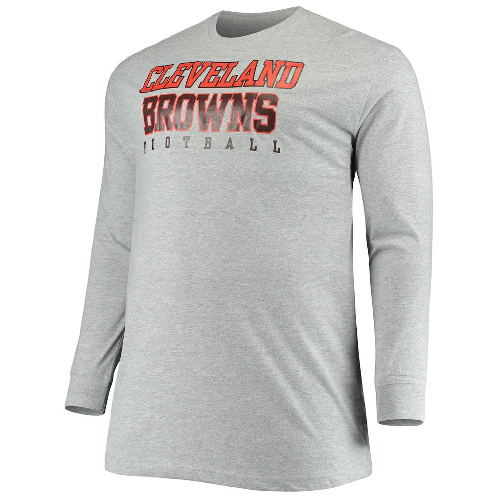 Cleveland Browns Big & Tall Practice Long Sleeve T-Shirt Heathered Gray