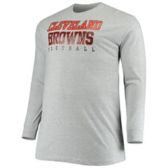 Cleveland Browns Big & Tall Practice Long Sleeve T-Shirt Heathered Gray