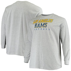 Los Angeles Rams Big & Tall Practice Long Sleeve T-Shirt Heathered Gray