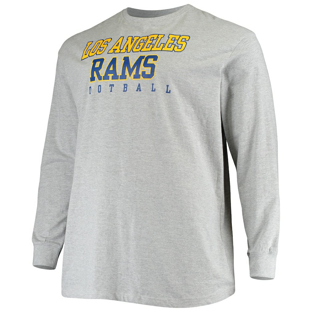 Los Angeles Rams Big & Tall Practice Long Sleeve T-Shirt Heathered Gray