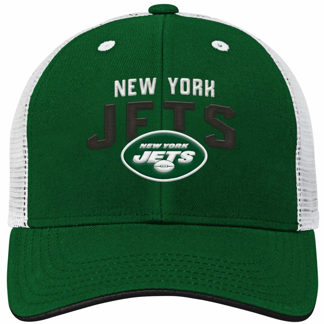 New York Jets Youth Core Lockup Adjustable Hat Green/White