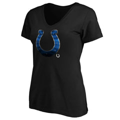 Indianapolis Colts Women's Midnight Mascot Logo V-Neck T-Shirt Black