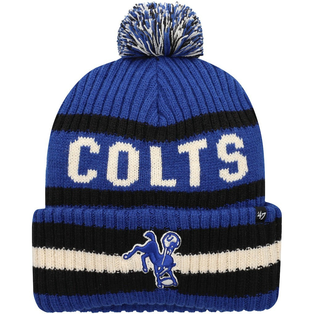 Indianapolis Colts '47 Bering Cuffed Knit Hat with Pom Royal