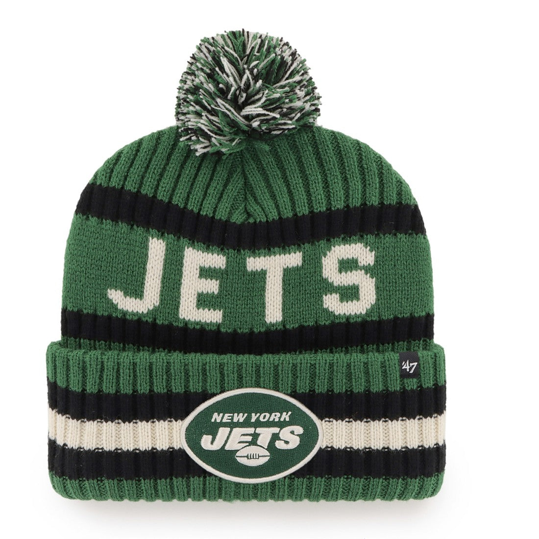 New York Jets '47 Bering Cuffed Knit Hat with Pom Green