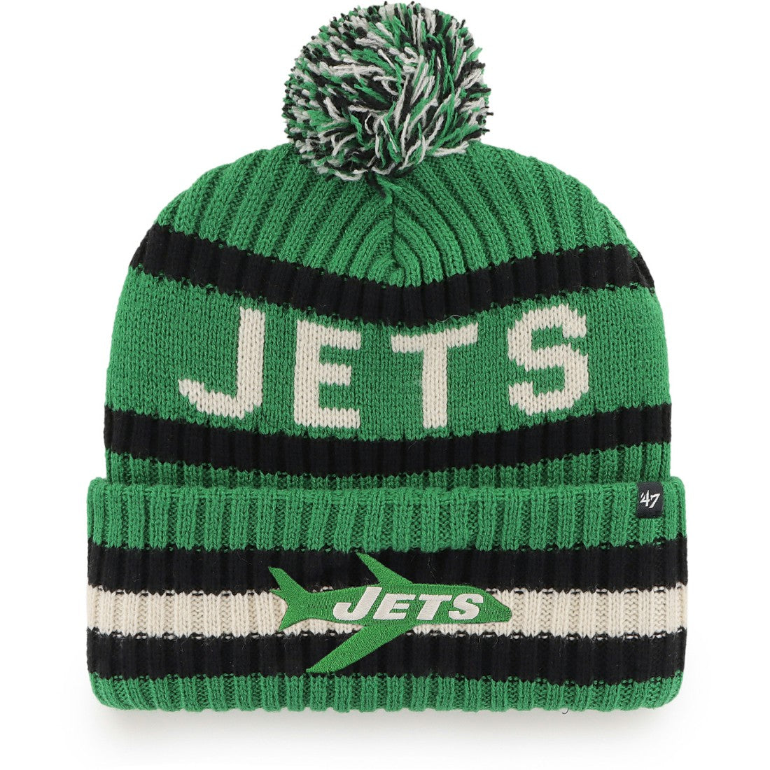 New York Jets '47 Bering Cuffed Knit Hat with Pom Kelly Green