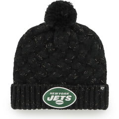 New York Jets '47 Women's Fiona Logo Cuffed Knit Hat with Pom Black