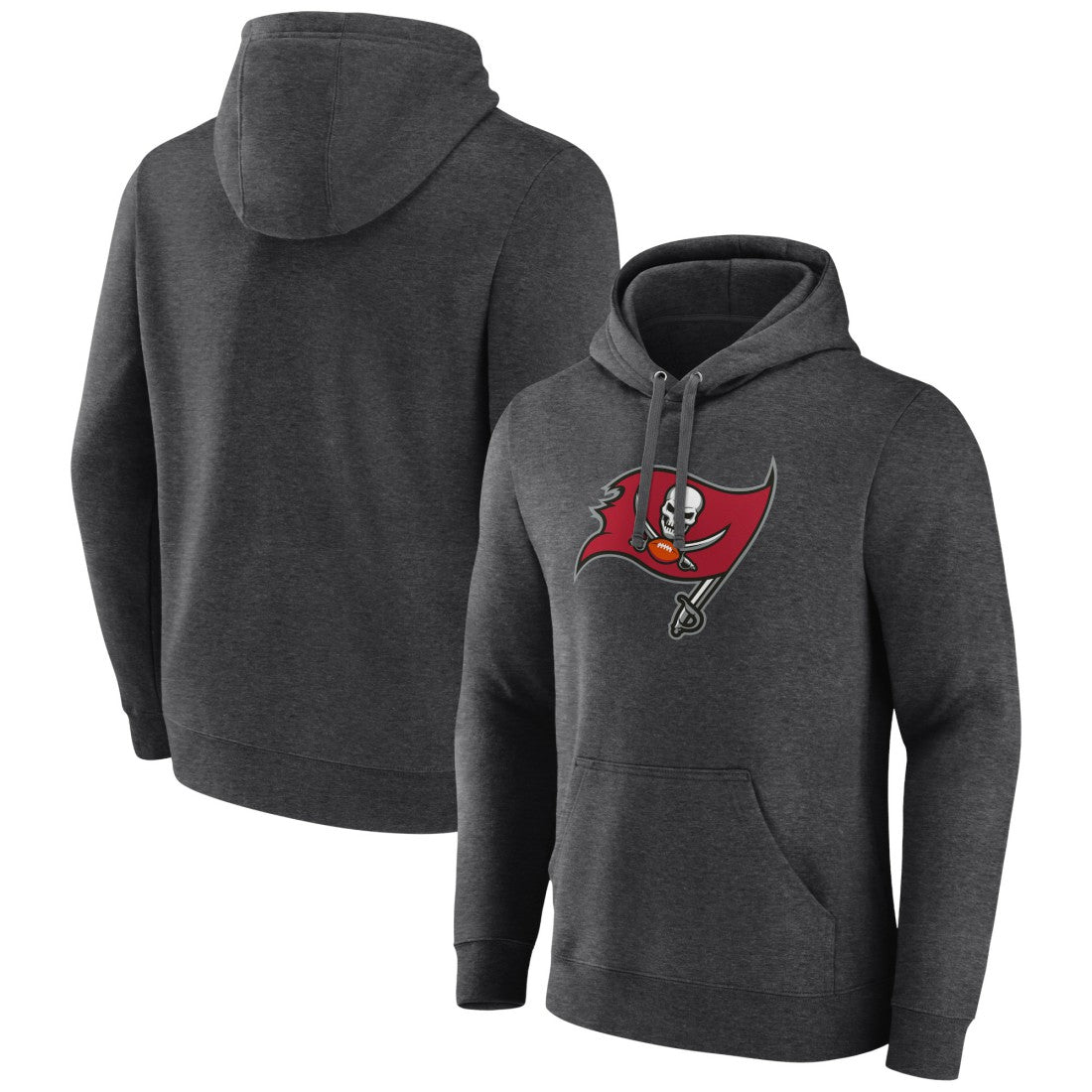 Tampa Bay Buccaneers Primary Logo Fitted Pullover Hoodie Charcoal
