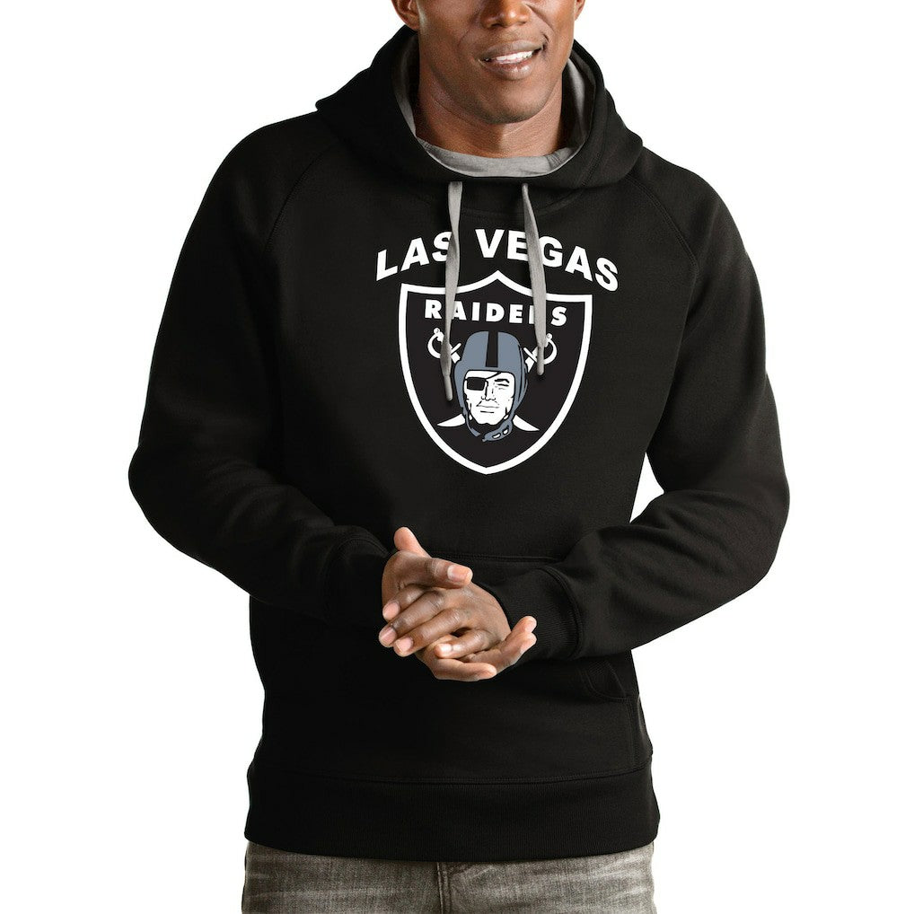 Las Vegas Raiders Antigua Team Victory Pullover Hoodie Black