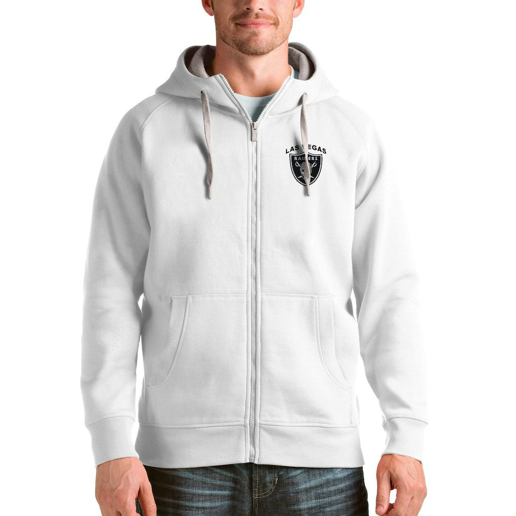 Las Vegas Raiders Antigua Victory Full-Zip Hoodie White