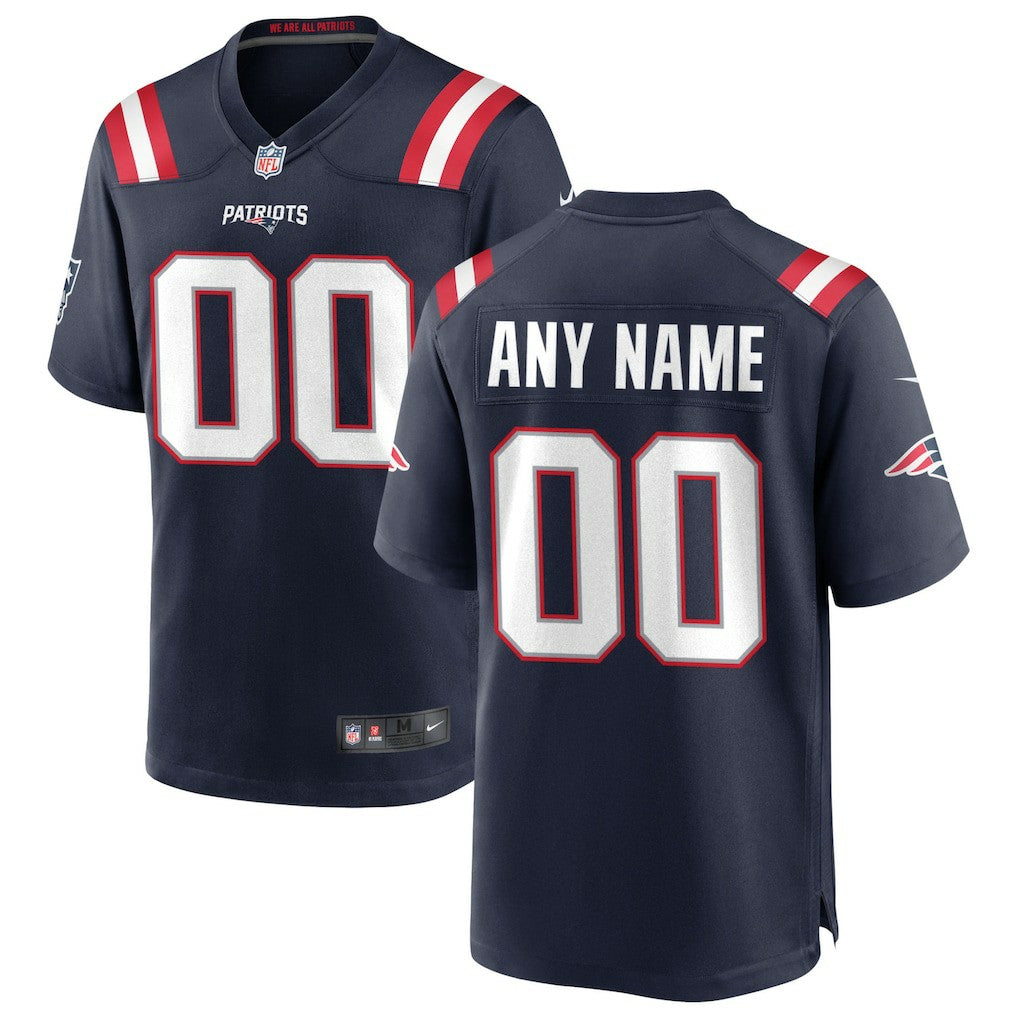 NFL New England Patriots Custom Game Jersey - Navy