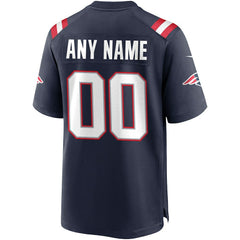 NFL New England Patriots Custom Game Jersey - Navy