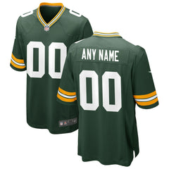 Green Bay Packers Custom Game Jersey Green
