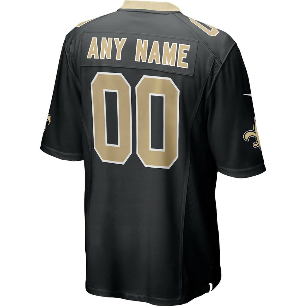 New Orleans Saints Custom Game Jersey Black