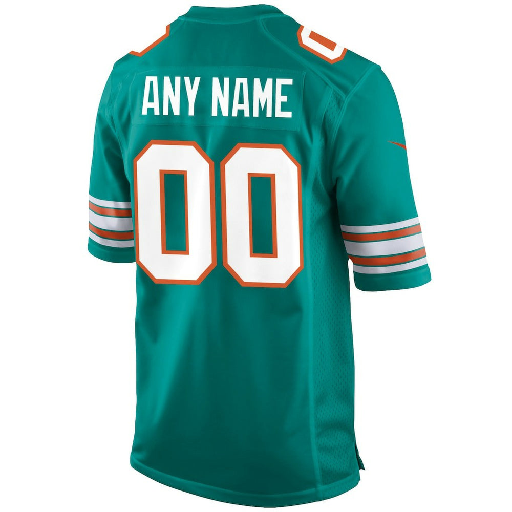 Miami Dolphins Alternate Custom Game Jersey Aqua